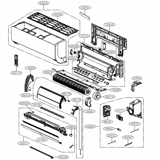 LG Air Conditioner Indoor Case Assembly - ABQ75140131