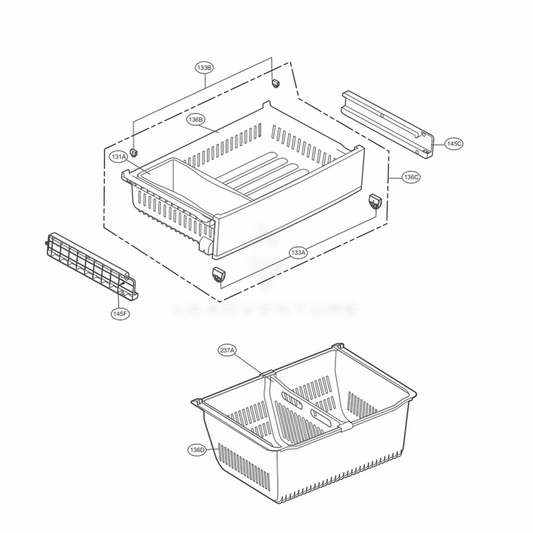 LG Drawer Tray Assembly - AJP75234914