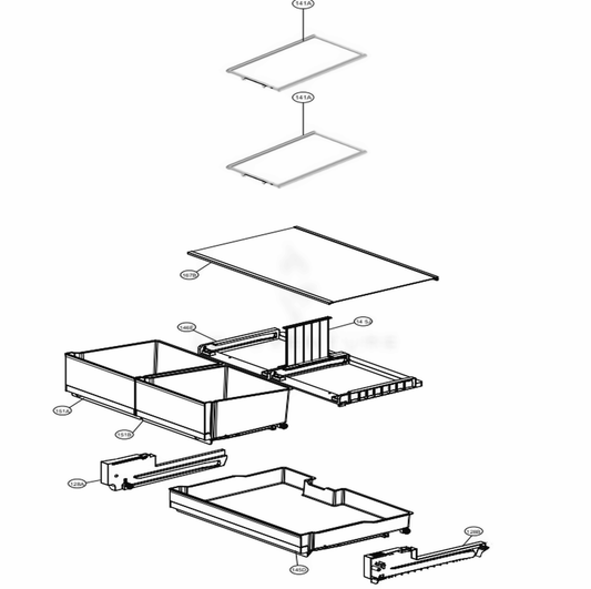 LG Refrigerator Shelf - MHL64691701