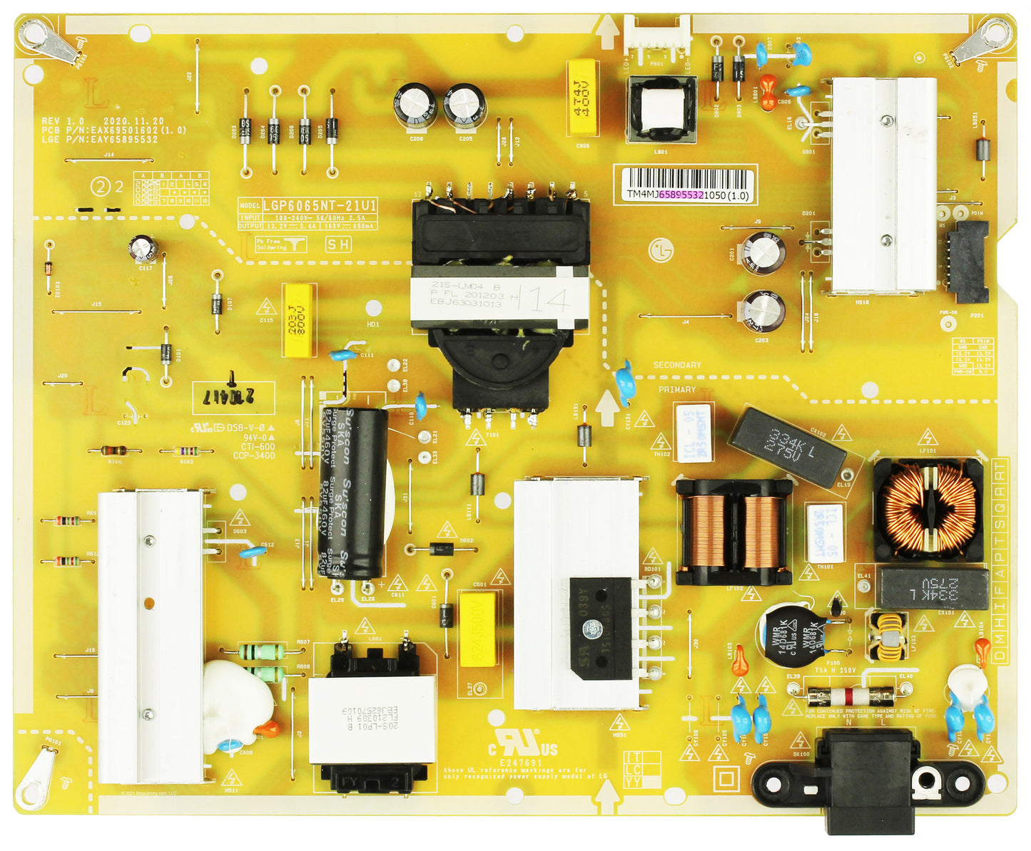 LG Power Supply Assembly - EAY65895532