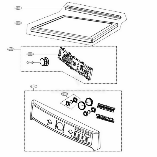 LG Control Panel Assembly - AGL75694703