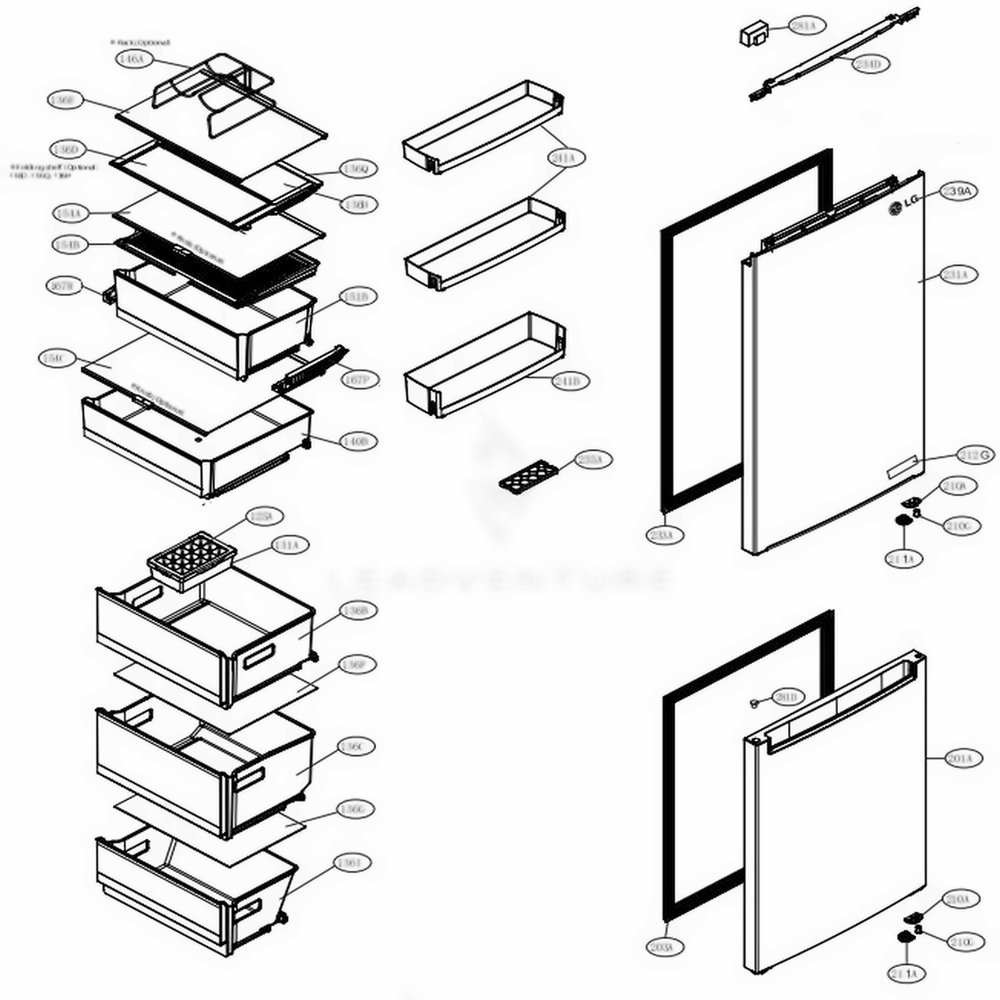 LG Door Gasket Assembly - ADX73591429