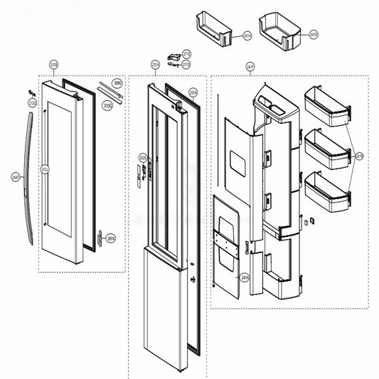 LG Refrigerator Convenience Door Outer Panel Assembly - ADD74296715