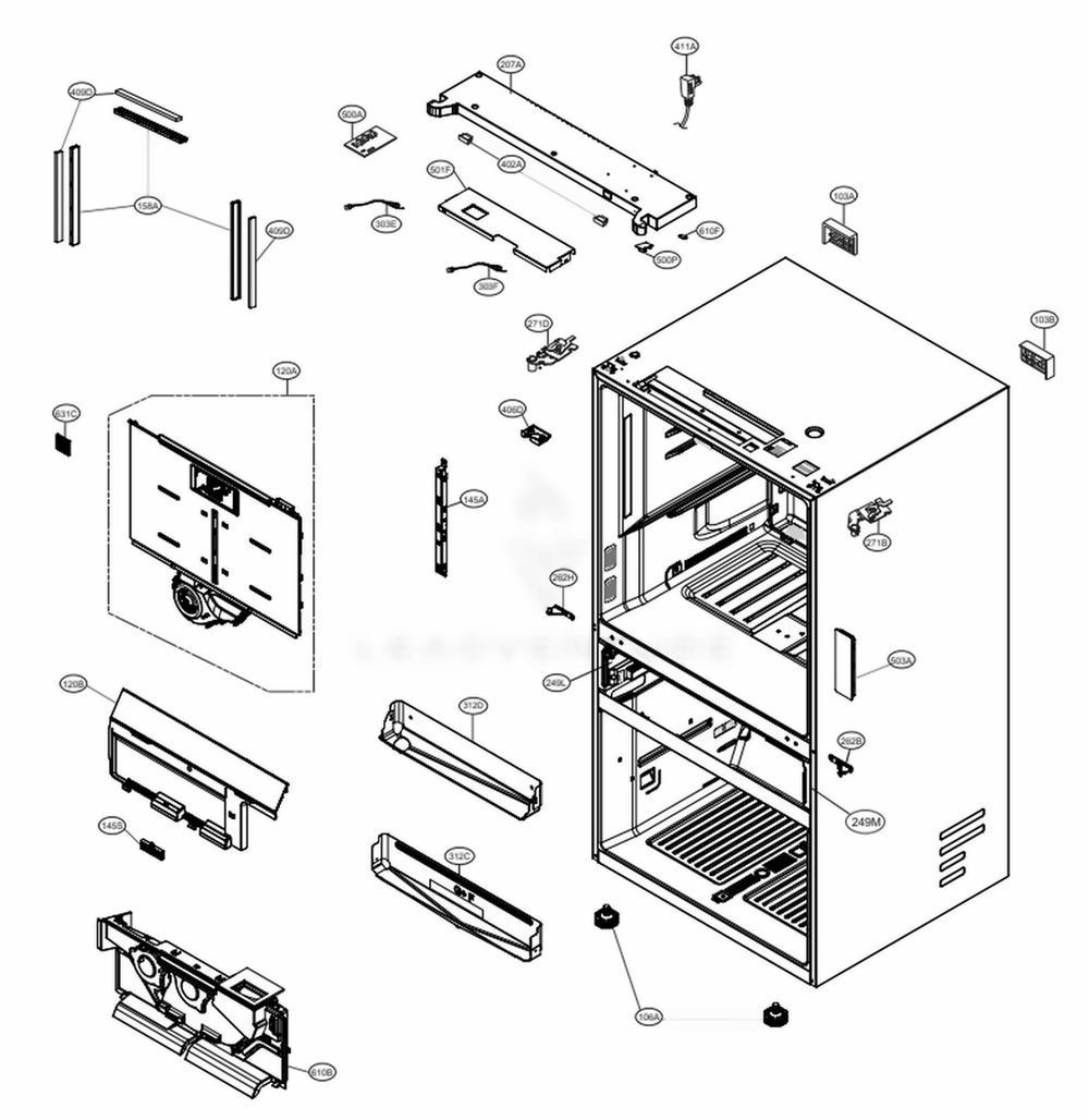 LG Tray Assembly,Drain - AJP76195401
