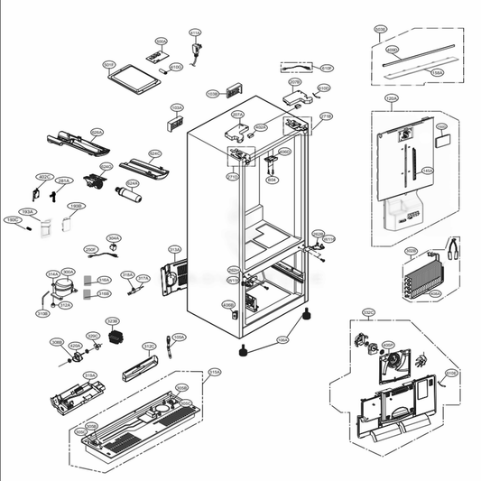 LG Center Hinge Assembly - AEH76036209