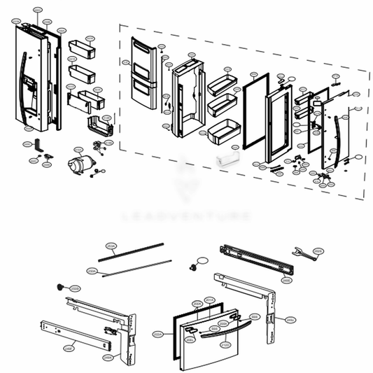 LG Refrigerato Door Foam Assembly - ADD74296913