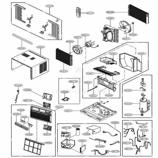 LG Air Conditioner Single Cabinet Assembly - 3091A10056S