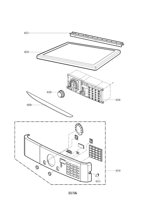 LG Control Panel Assembly - 3721EL0011R