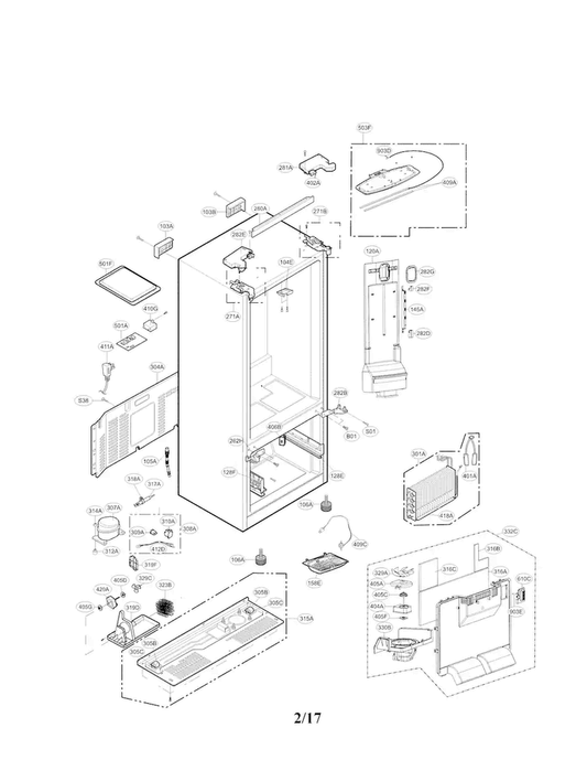LG Refrigerator Display Case Assembly - ABQ74110424