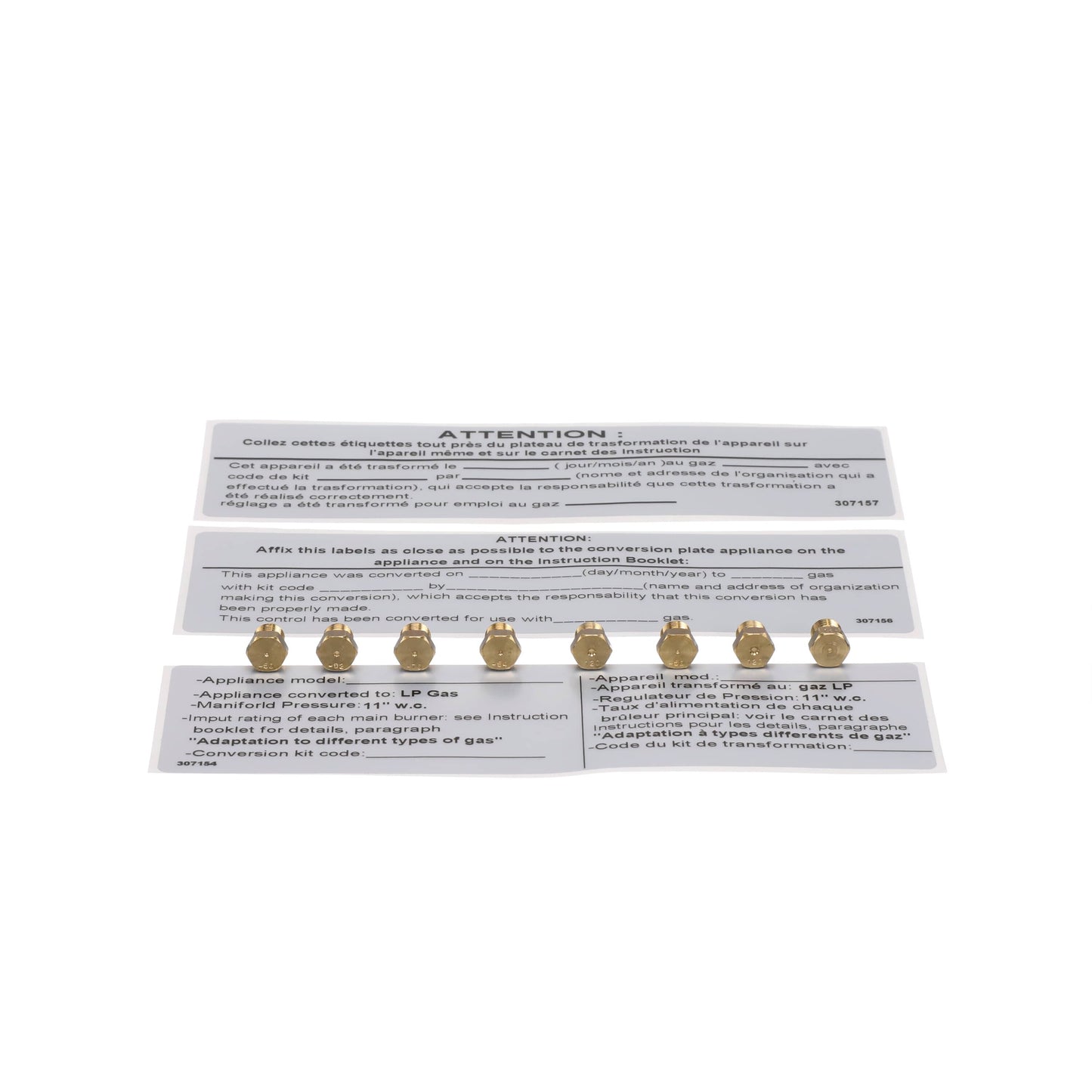 Bertazzoni Cooktop Kit Nozzles G31/27,5 - 9100201