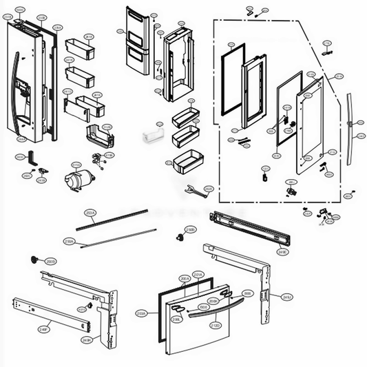 LG Refrigerator Pcb Case Assembly - ABQ76121027