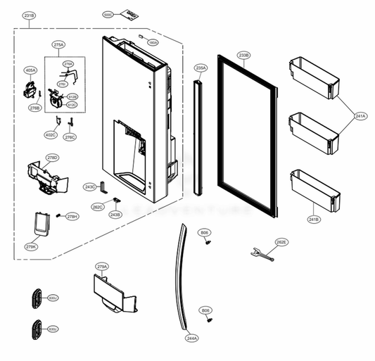 LG Door Foam Assembly,Refrigerato - ADD76416504