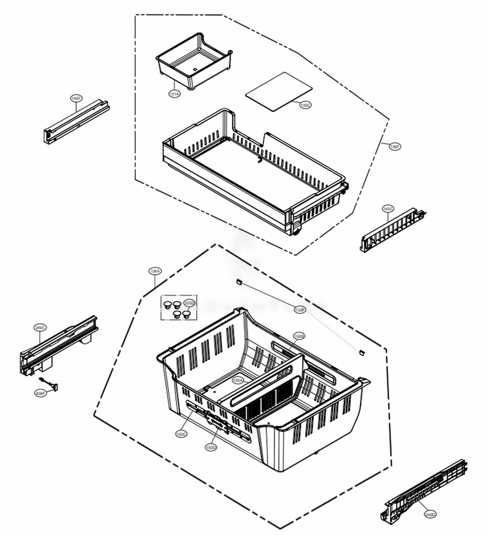 LG Tray Assembly,Drawer - AJP73714804