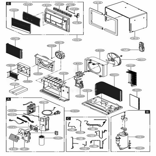 LG Air Conditioner Single Cabinet Assembly - ABJ75367203