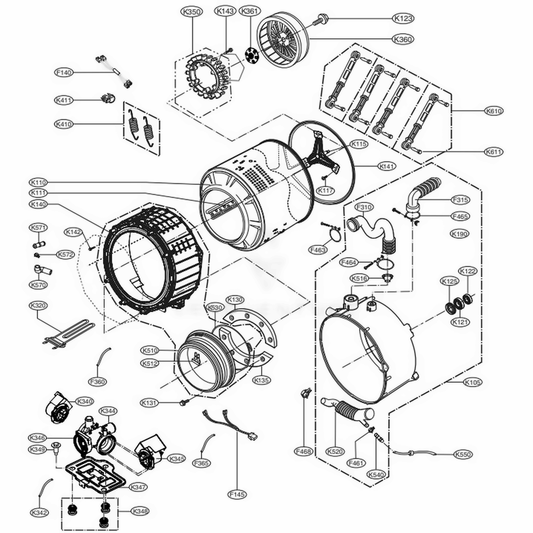 LG Outer Tub Assembly - AJQ73314206