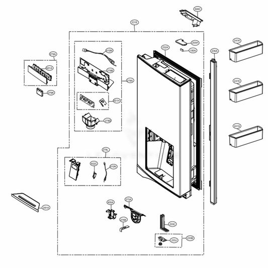 LG Refrigerator Door Foam Assembly - ADD73917777