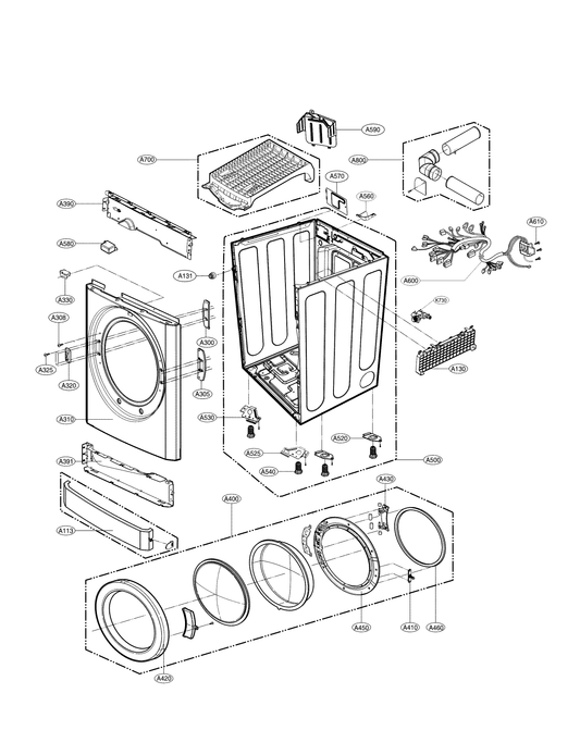 LG Washer Cabinet Assembly - ABJ34640604