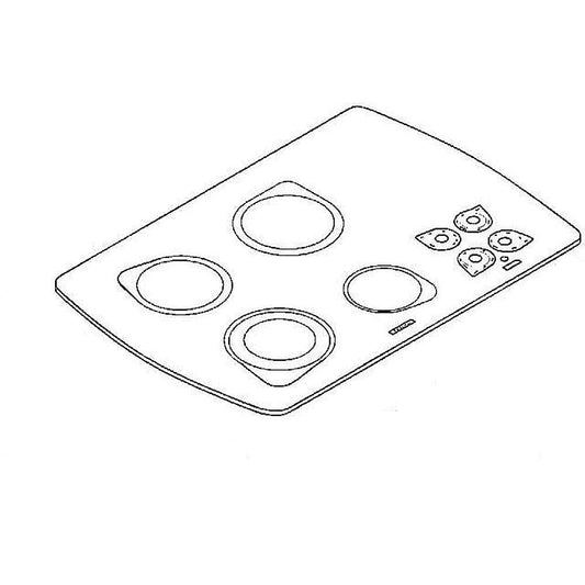 Whirlpool Cooktop Main Top (Black) - 4455552
