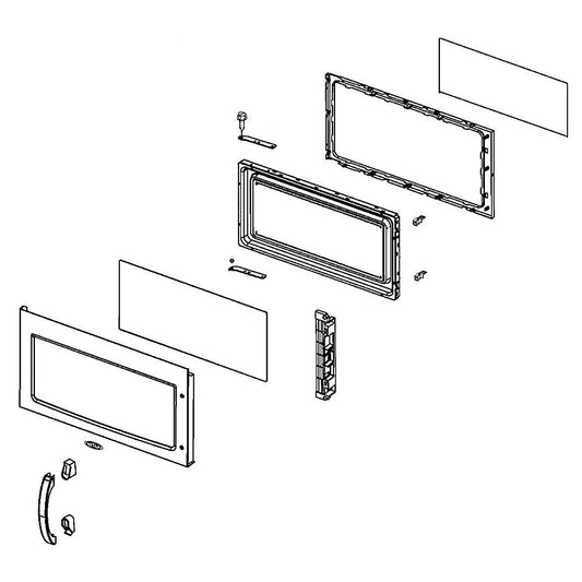 Whirlpool Microwave Door Assembly (Black) - W10276424