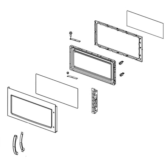 Whirlpool Microwave Door Assembly (Black) - W10686517