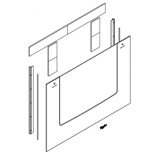 Whirlpool Range Oven Door Outer Panel Assembly (Stainless) - W10877566
