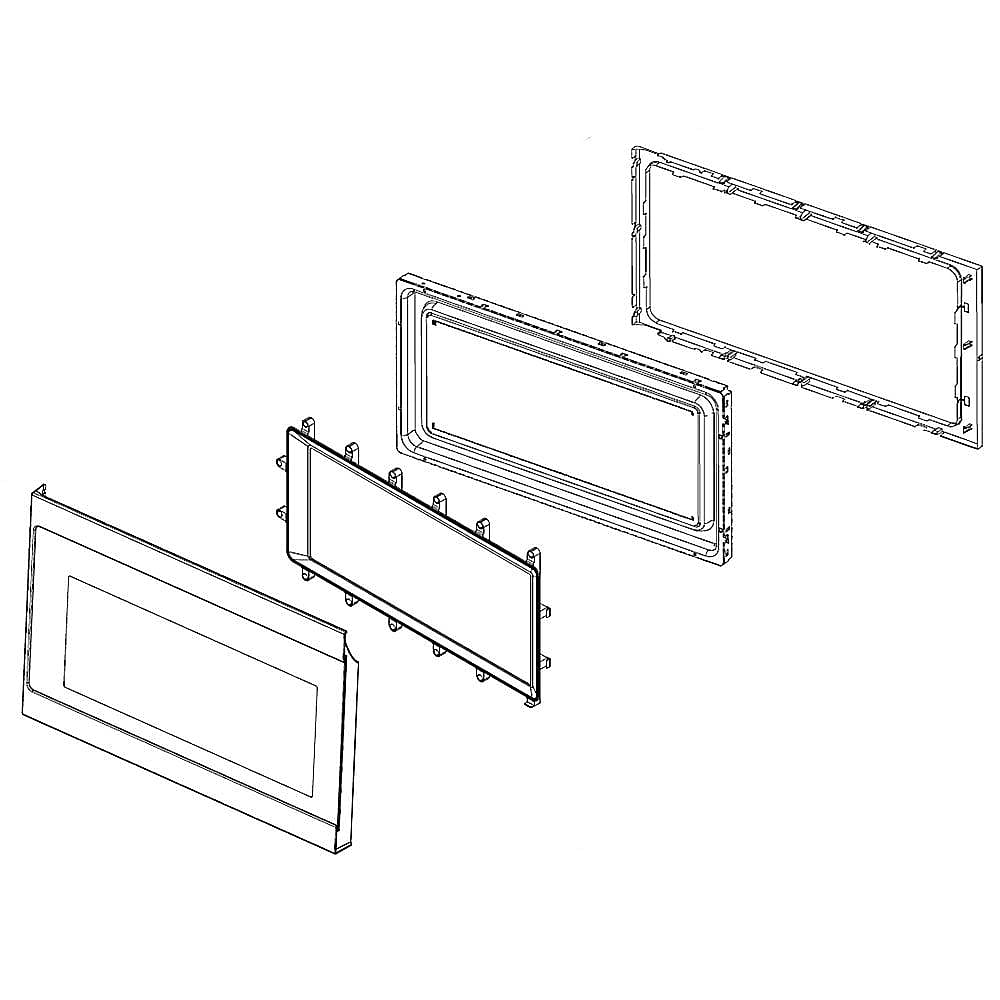 Whirlpool Microwave Door Assembly (Stainless) - W10890776