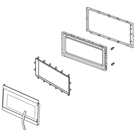 Whirlpool Microwave Door Assembly Stainless) - W11117588
