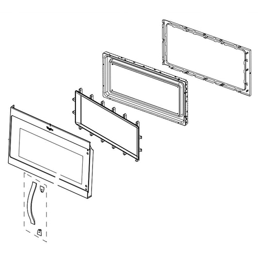 Whirlpool Microwave Door Assembly (Stainless) - W11173823