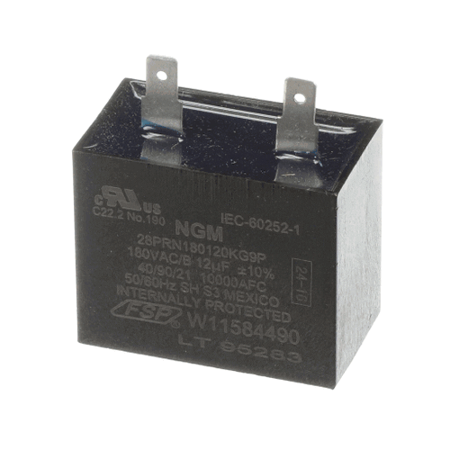 Whirlpool Run Capacitor, 12 Mfd/180V_90C - W11631831