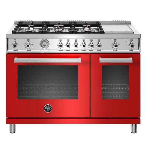 Bertazzoni PROF486GGASROT Professional Series 48 Inch Freestanding Gas Range with 6 Sealed Burners