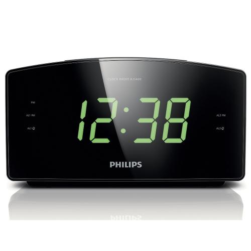 Philips AJ3400/37 Clock Radio Big Display, Digital Tuning, Dual Alarm, Backup