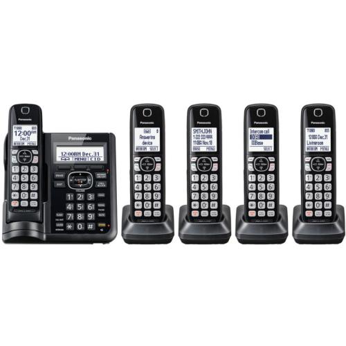 Panasonic KXTGF545B Cordless Phone With 5 Handsets