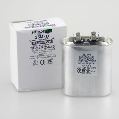 Tradepro 25 Mfd 440 Volt Oval Run Capac - TP-CAP-25/440