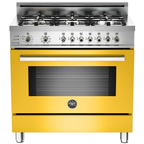 Bertazzoni PRO366DFSGI Professional Series 36 Inch Freestanding Dual Fuel Range with Natural Gas