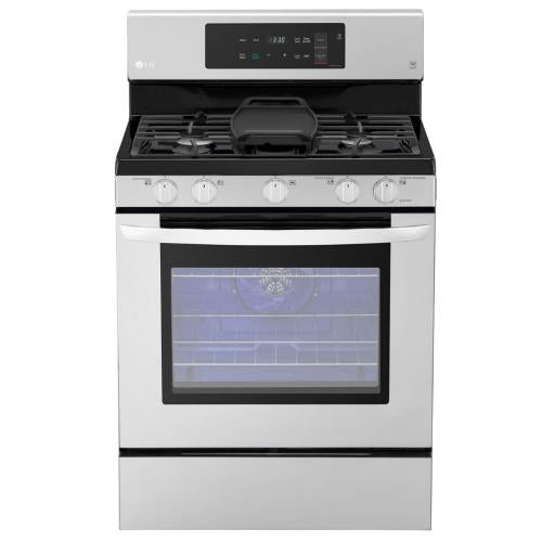 LG LRG3193ST 30 Inch Freestanding Gas Range with EvenJet™ Fan Convection, EasyClean® Technology, WideView™ Window, Griddle Plate, 5.4 cu.ft. Capacity, Storage Drawer and 7 Rack Positions: Stainless Steel