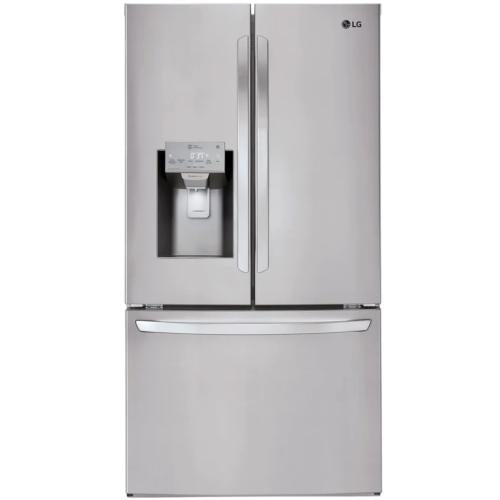LG LFXS26973S 36 Inch Smart French Door Refrigerator with 26.2 cu. ft. Total Capacity, Dual Ice Maker, External Ice/Water Dispenser, Smart Cooling® System, LoDecibel™, Sabbath Mode, Star-K® Certified and ENERGY STAR®: PrintProof™ Stainless Steel