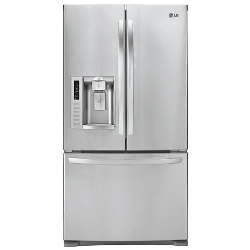 LG LFX28978ST 27.6 cu. ft. French Door Refrigerator with 4 Split Spill Protector Glass Shelves, Glide N' Serve Drawer, IcePlus, External Ice/Water Dispenser and Linear Compressor: Stainless Steel