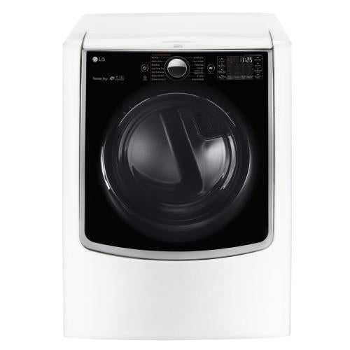 LG DLEX9000W 29 Inch 9.0 cu. ft. Electric Dryer with TurboSteam™, FlowSense™, Smart ThinQ® Wi-Fi, SmartDiagnosis™, Wrinkle Care, Sensor Dry, 14 Dry Cycles and 5 Temperature Selections: White