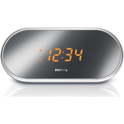 Philips AJ1000/37 Clock Radio Compact Design Mirror-Finished Display