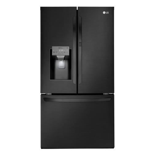 LG LFXS28566M 36 Inch French Door Smart Refrigerator with 27.7 Cu. Ft. Capacity, Wi Fi, Door-In-Door®, SpacePlus® Ice System, Smart Cooling Plus, SpillProtector™ Glass Shelf, Linear Compressor, and ENERGY STAR® Qualified: Matte Black Stainless Steel