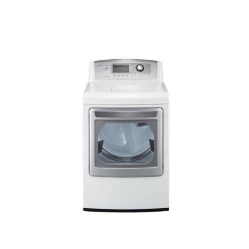 LG DLGX5171W 27 Inch Gas Dryer with 7.3 cu. ft. Capacity, 14 Dry Cycles, 9 Options, Steam Functions, Sensor Dry, Drying Rack and Dual LED Display: White