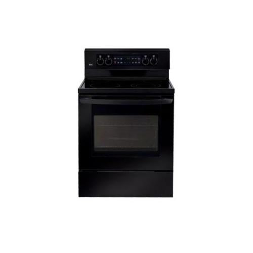 LG LRE3091SB 30 Inch Freestanding Electric Range with 4 Radiant Elements, 5.6 cu. ft. Self Clean Oven, WideView Window, Intuitouch Controls and Storage Drawer: Smooth Black