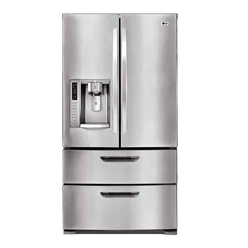 LG LMX28987ST 27.5 cu. ft. French Door Refrigerator with 4 Spill Protector Glass Shelves, 4 Compartment Crisper System, External Ice/Water Dispenser and Auto Open/Close Double Freezer Drawers