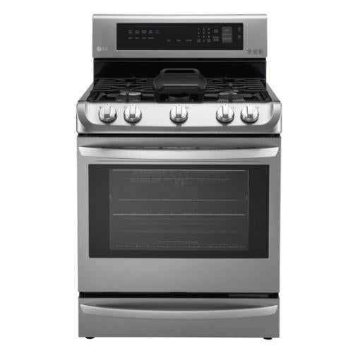 LG LRG4115ST 30 Inch Gas Range with ProBake Convection®, LG UltraHeat™ 18,500 BTU Burner, EasyClean® Mode, Glass Touch Controls, Griddle Accessory, 5 Sealed Burners, 6.3 cu. ft. Oven and Warming Drawer