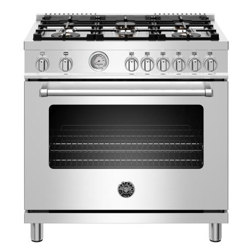 Bertazzoni MAST366GASXT Master Series 36 Inch Freestanding All Gas Range with Natural Gas