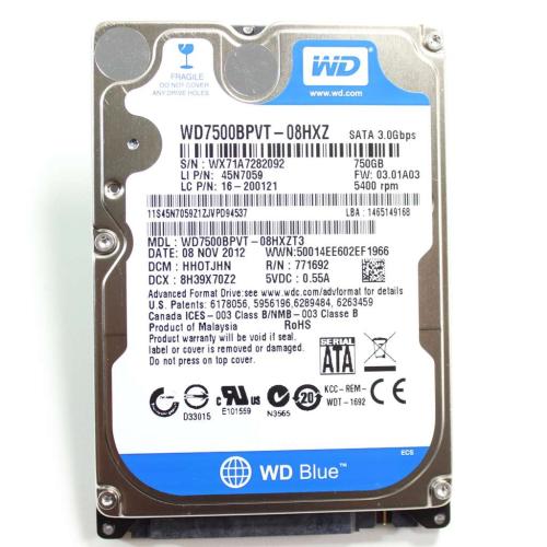 Lenovo 750Gb Westerndigital Sata Hdd - 16200121
