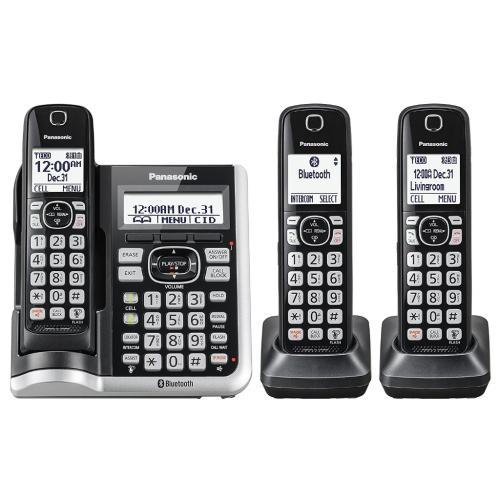 Panasonic KXTGF573 Link2Cell Cordless Phone W/ Answering Machine (3 Handsets)