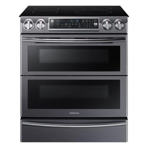 Samsung NE58K9850WG/AC 5.8 Cu. Ft. Electric Flex Duo Self-cleaning Slide-in Smart Range With Convection - Black Stainless Steel