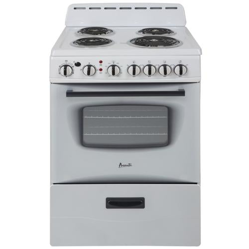 Avanti ERU240P0W 2.6 Cu. Ft. Oven Capacity, 24-Inch Electric Range
