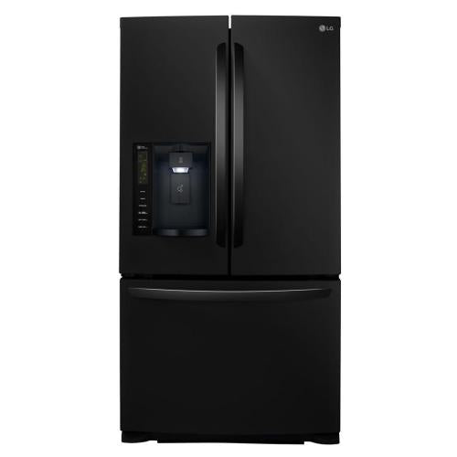 LG LFX25974SB 36 Inch French Door Refrigerator with Slim SpacePlus™ Ice System, Smart Cooling® System, Glide N' Serve® Drawer, External Tall Dispenser, Linear Compressor, SpillProtector™ Shelves, Humidity-Controlled Crispers and ADA Compliant: Black